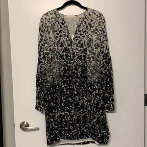 Tory Burch black and ivory drop waist dress.